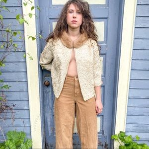 Vintage fur collared coat